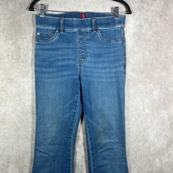 Spanx Bootcut Jegging Jeans Womens Small Blue Medium Wash Denim Pull On Stretch - Picture 2 of 12